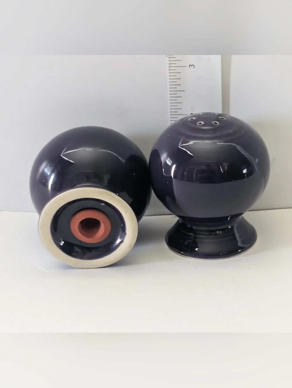 Dark Purple Fiesta Ware Ceramic Salt and Pepper‎ Shaker Set Retired Great
